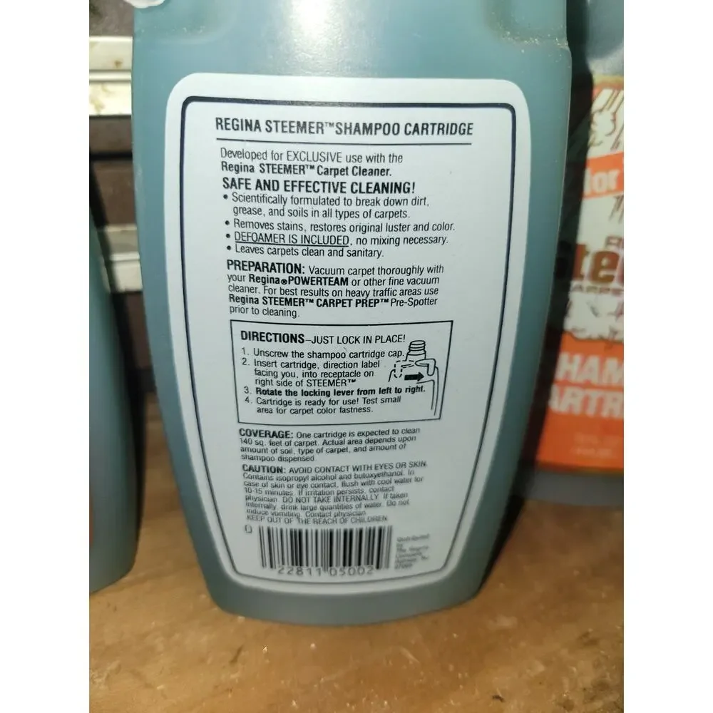 Six (6) Pack Vintage Regina Steemer Carpet Cleaner Shampoo Cartridge +Manual NEW - Picture 4 of 5